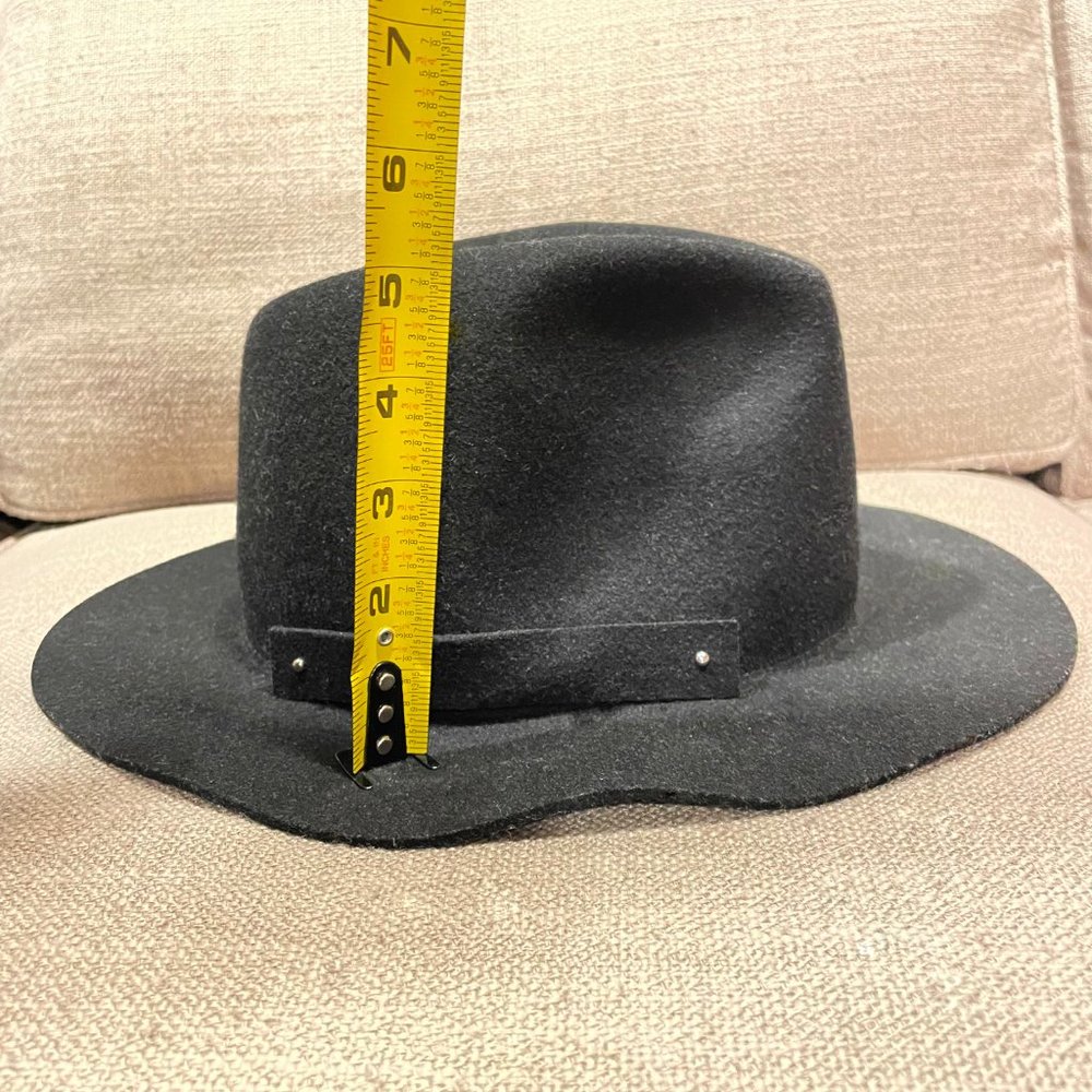 Anthropologie Amelia Black Wool Fedora Hat - Picture 10 of 13